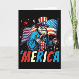 Carte Bigfoot Merica Rock Drapeau Américain Sasquatch 4