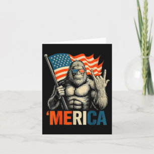 Carte Bigfoot Merica Rock Drapeau Patriotique Américain
