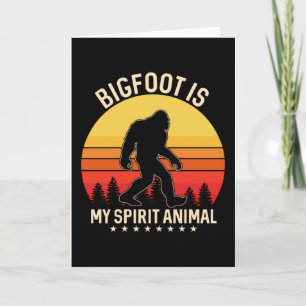 Carte Bigfoot mon animal spirituel Bigfoot Rétro