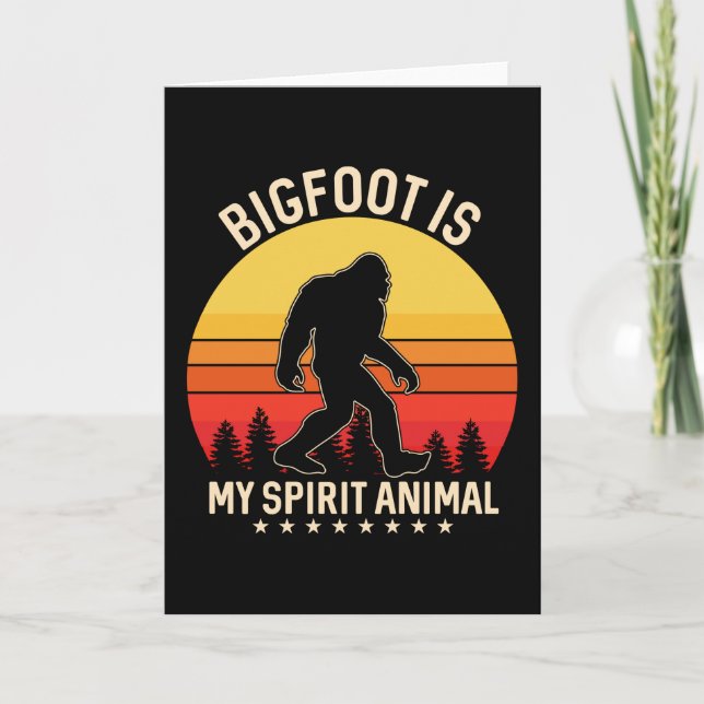 Carte Bigfoot mon animal spirituel | Bigfoot Rétro (Devant)