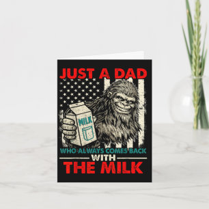 Carte Bigfoot papa avec le lait drôle de fête des pères