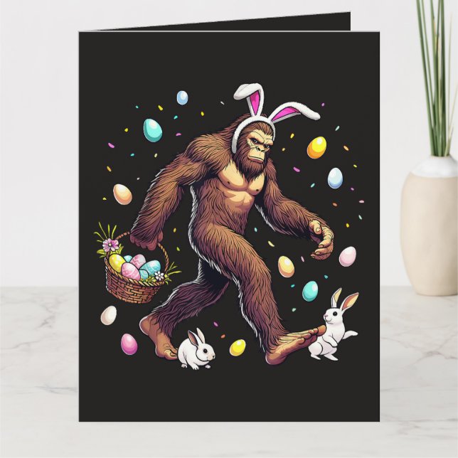 Carte Bigfoot Pâques Jour Drôle Sasquatch (Devant)