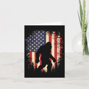 Carte Bigfoot patriotique drapeau américain sasquatchPat