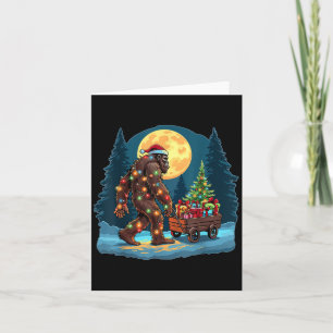 Carte Bigfoot Père Noël Christmas Tree Lights Xmas Sasqu
