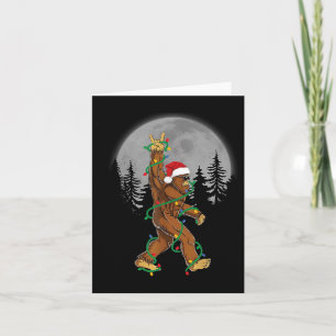 Carte Bigfoot Père Noël Feux d'arbre de Noël Funky Noël