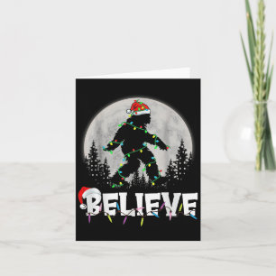 Carte Bigfoot Père Noël Feux d'arbre de Noël Funky Noël