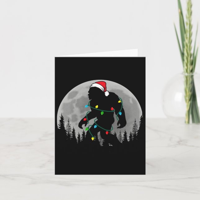 Carte Bigfoot Père Noël Feux d'arbre de Noël Funky Noël  (Devant)