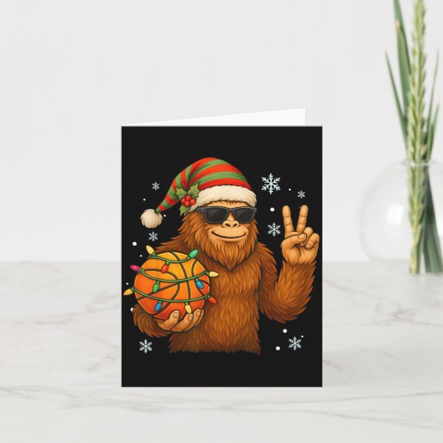 Carte Bigfoot Santa Basketball Christmas  (Devant)