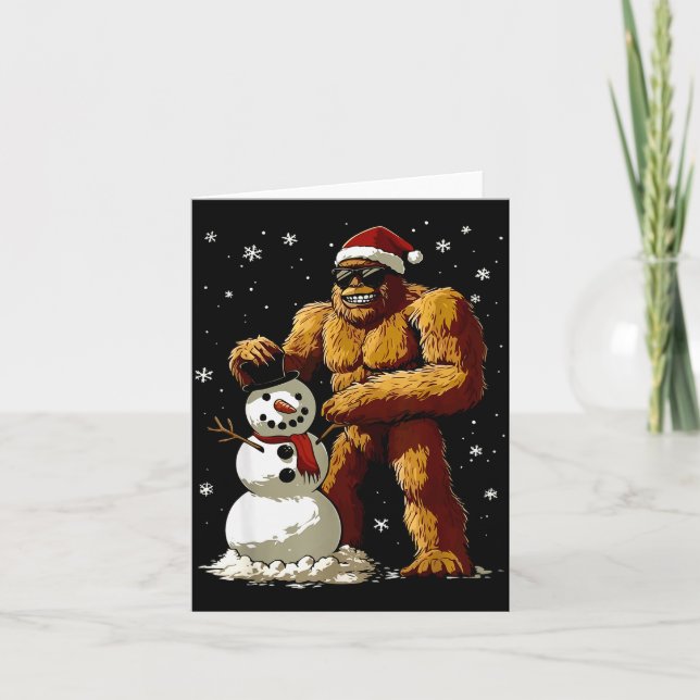 Carte Bigfoot Santa Snowman Kids Boys Men Xmas Christmas (Devant)