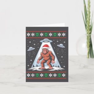 Carte Bigfoot Santa Ufo Alien Drôle Noël Sale Sweat
