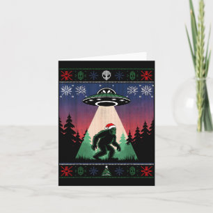 Carte Bigfoot Santa Ufo Alien Drôle Noël Sale Sweat