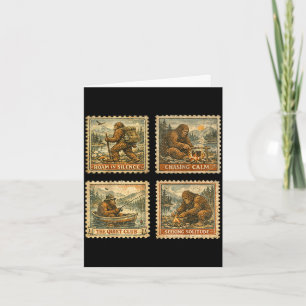 Carte Bigfoot sasquatch randonnée pêche camping père