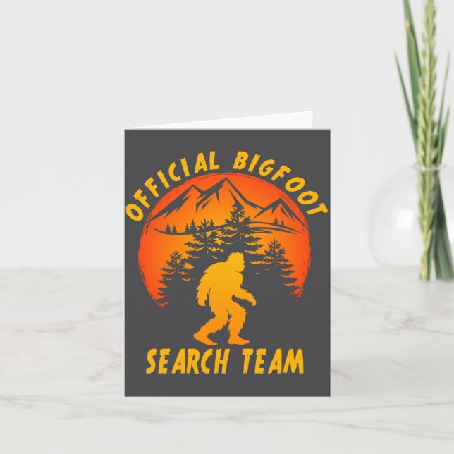 Carte Bigfoot Search Team Sasquatch Yeti Funny  (Devant)