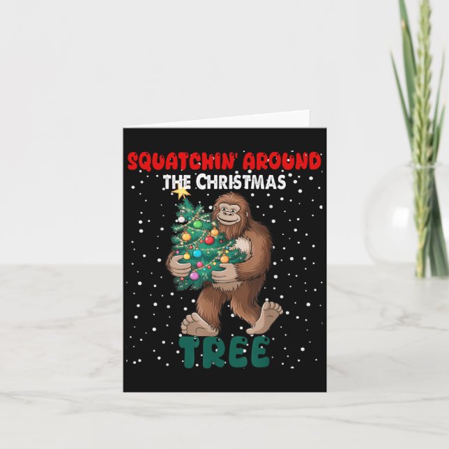 Carte Bigfoot Squatchin autour de Noël T (Devant)