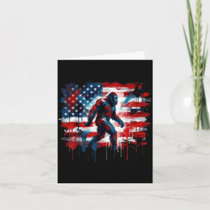 Carte Bigfoot usa drapeau américain sasquatch patriotiqu