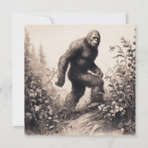 Carte Bigfoot Vintage Illustration Folklore