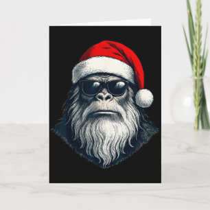 Carte Bigfoot Visage Lunettes Santa Noël Drôle Xmas Sa