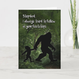 Carte Bigfoot with Child Father's Day for Stepdad