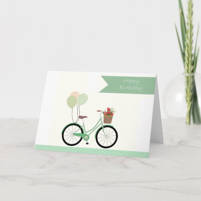 Carte Bike et Rose Anniversaire (Devant)