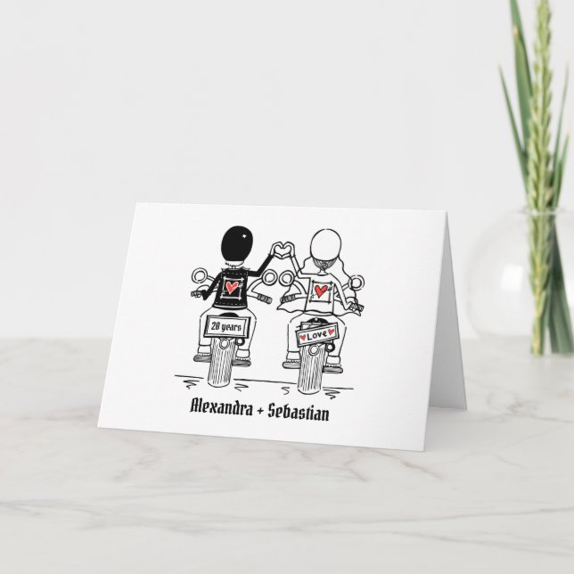 Carte Biker Motorcycle Wedding Anniversary (Devant)