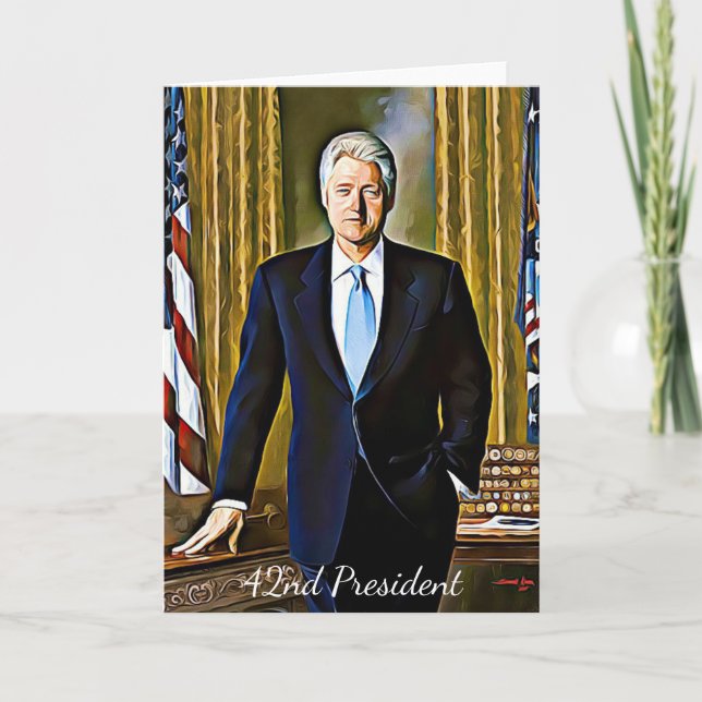 Carte Bill Clinton 42e Président Blank Greeting Card (Devant)