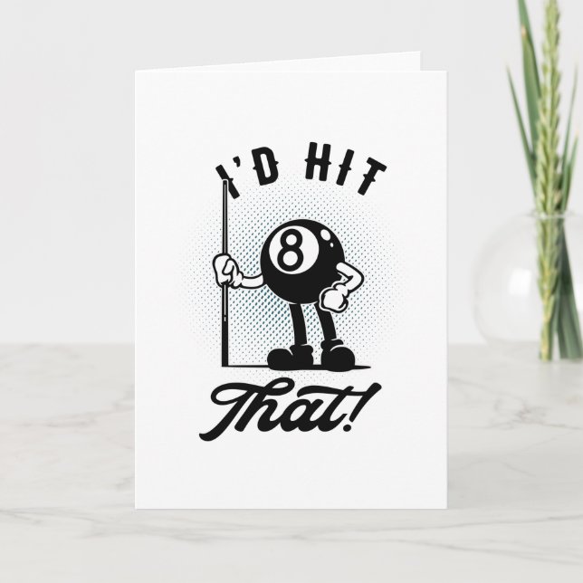 Carte Billard 8 boules Drôle Drôle Snooker de piscine de (Devant)