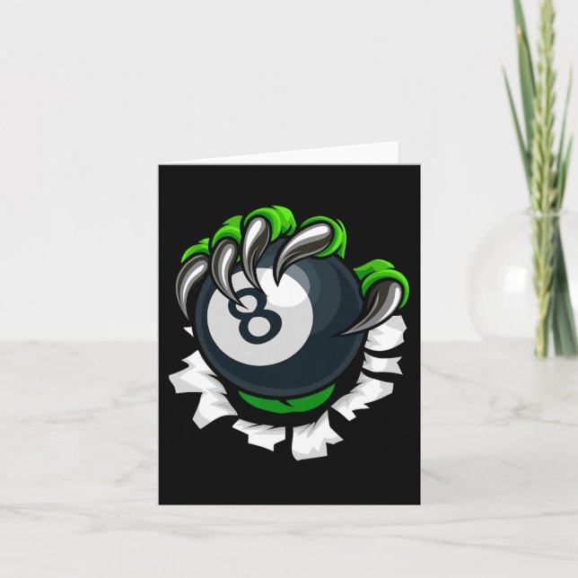 Carte Billard amusant ongles Art Billard Jouer Piscine P (Devant)