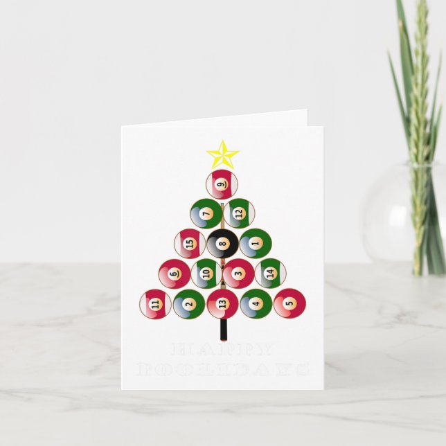 Carte Billard amusant requin de Noël Arbre de Vacances B (Devant)