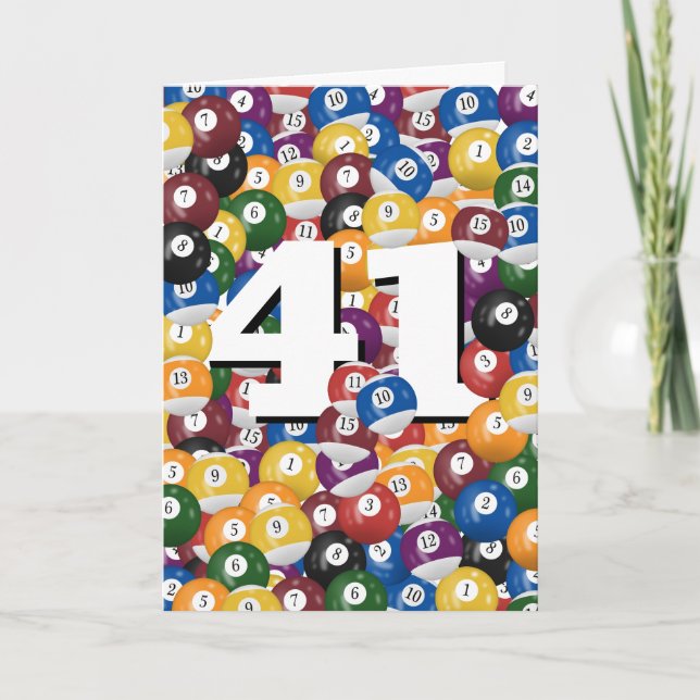 Carte Billard Anniversaire Balls Pour 41e Anniversaire (Devant)