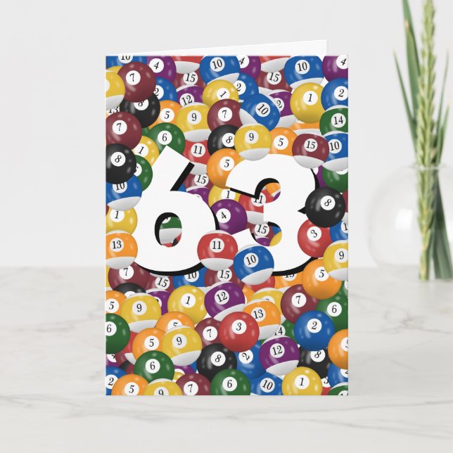 Carte Billard Anniversaire Balls Pour 63e Anniversaire (Devant)
