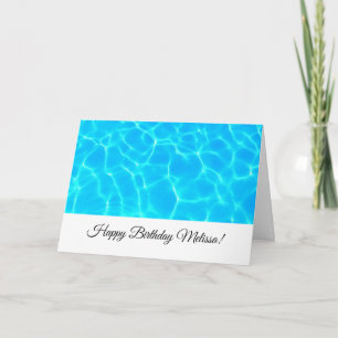 Carte Billard bleu clair eau photo Anniversaire