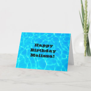 Carte Billard bleu clair eau photo Anniversaire