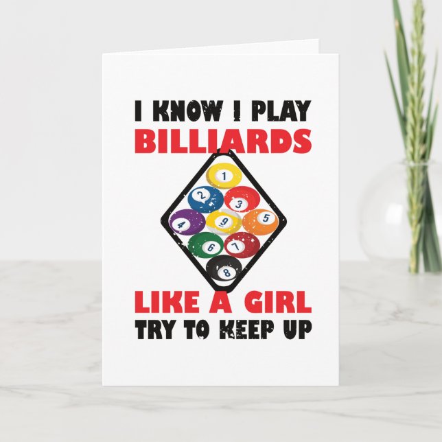 Carte Billard Cadeaux Pour Femmes Joueuse De Billard Bil (Devant)