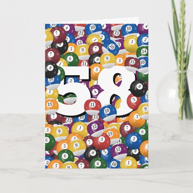 Carte Billard d'anniversaire pour 58e anniversaire (Devant)