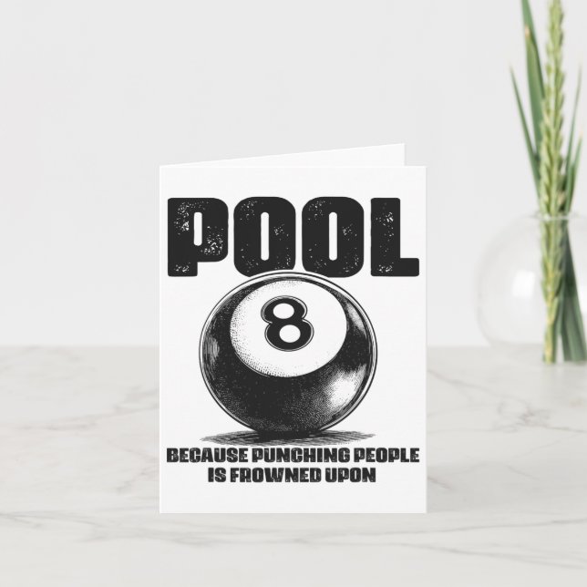 Carte Billard de table de piscine amusant 8 Ll Noir Ll F (Devant)