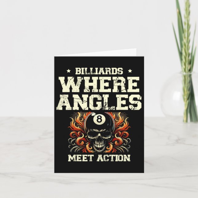 Carte Billard où Angles rencontrent Action Billiard Cue  (Devant)