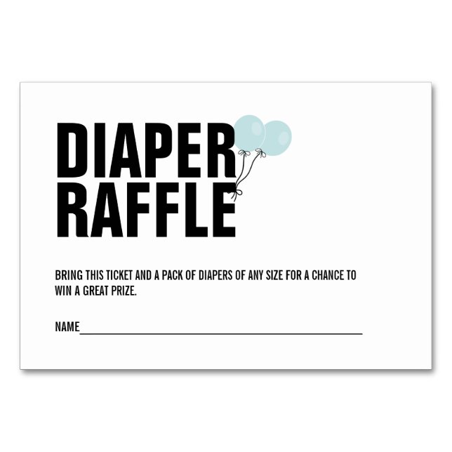 Carte Billet Bleu Baby shower Balloon Refus (Devant)
