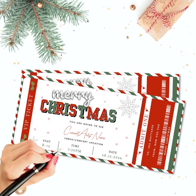 Carte Billet cadeau de Noël Concert (Créateur téléchargé)