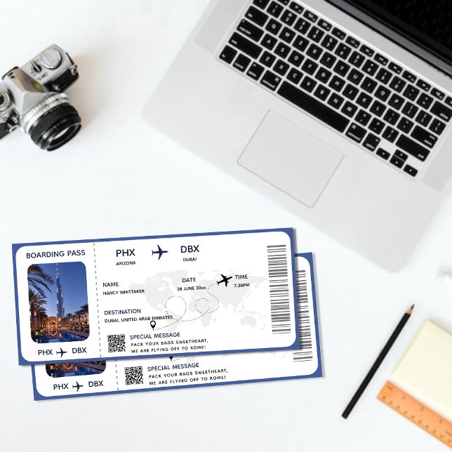 Carte Billet d'avion pour Pass Vacances imprimable (Créateur téléchargé)