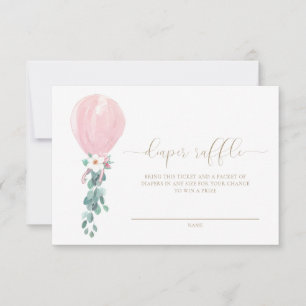 Carte Billet de rabat à ballons roses