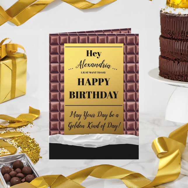 Carte Billet d'or personnalisé Chocolat Anniversaire (Créateur téléchargé)