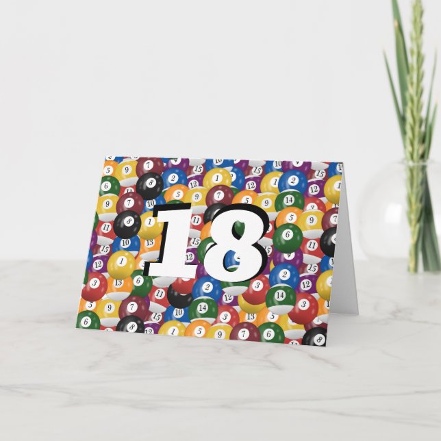 Carte Billiard Balls 18e anniversaire (Devant)