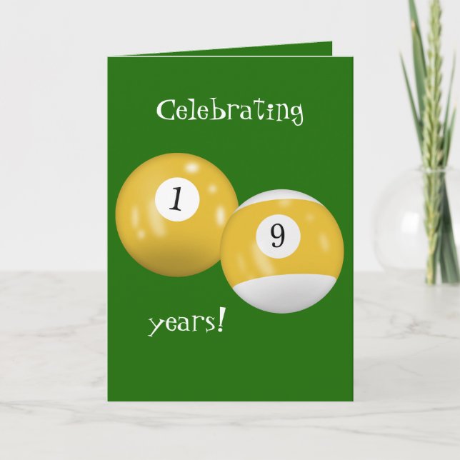Carte Billiard Balls 19e anniversaire (Devant)