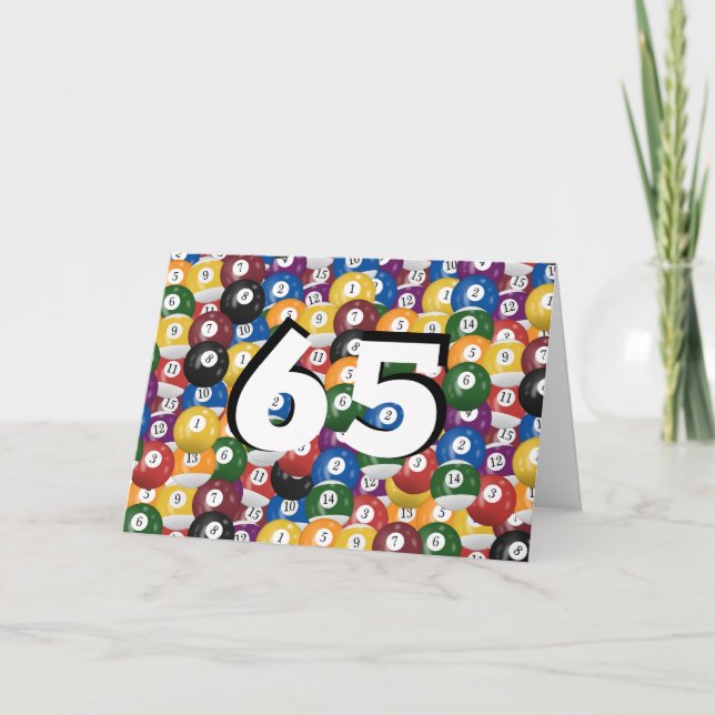 Carte Billiard Balls 65e anniversaire (Devant)