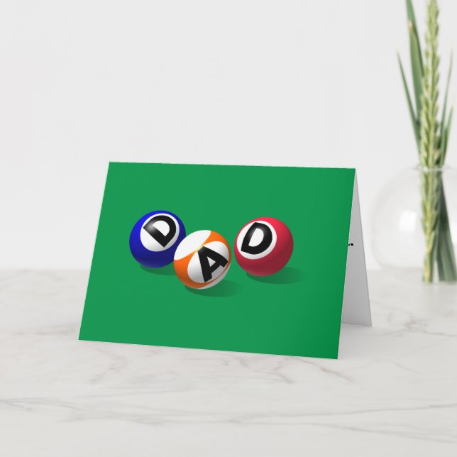 Carte Billiard Balls Papa Fête des pères Pun Card (Devant)