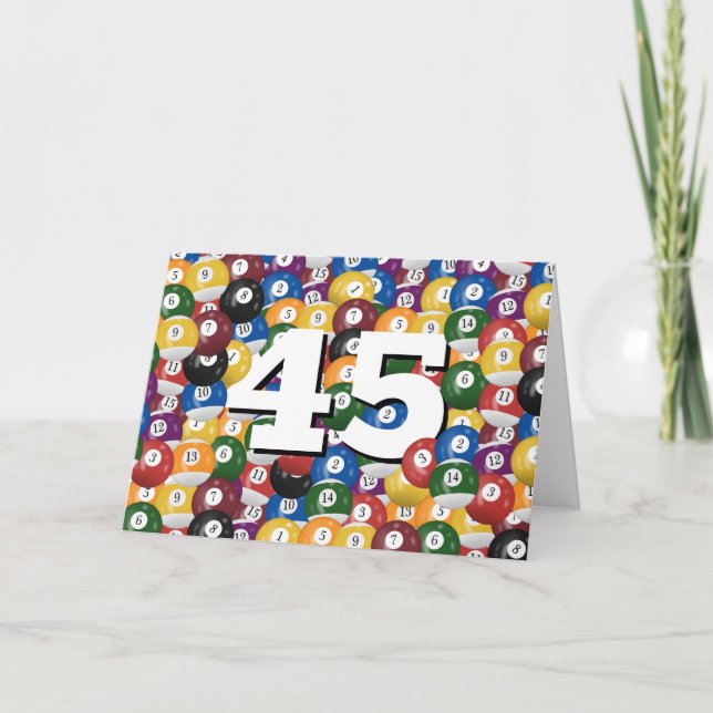 Carte Billiard Balls Pour 45e Anniversaire (Devant)