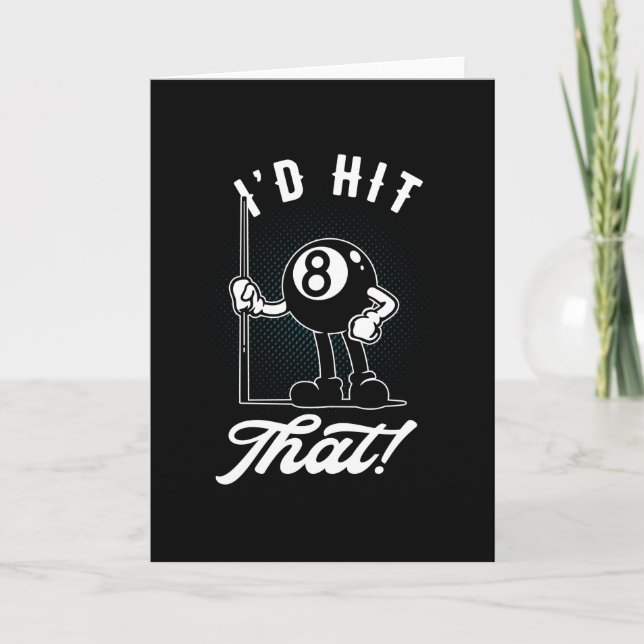 Carte Billiard Cue Sports Amusant Piscine Cartoon 8 Ball (Devant)