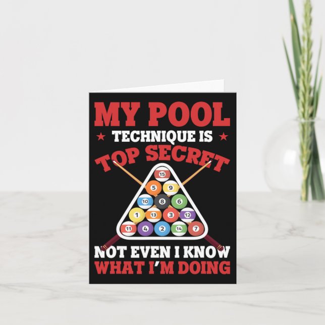 Carte Billiard Funny Ma Technique De Piscine Est Top Sec (Devant)