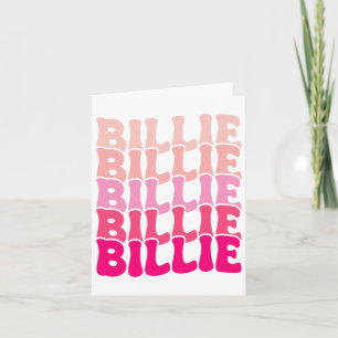 Carte Billie Nom Personnalisé J'aime Billie Groovy 80's