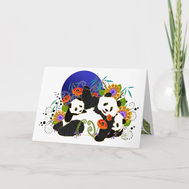 Carte BINDI PANDAS - arrière - plan de personnaliser (Devant)